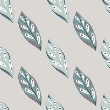 Pale tones seamless pattern with decorative abstract leaves elements print. G イラスト素材