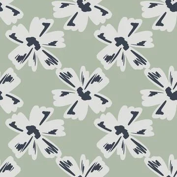Pale tones seamless pattern with hand drawn abstract flower bud elements. Doo イラスト素材