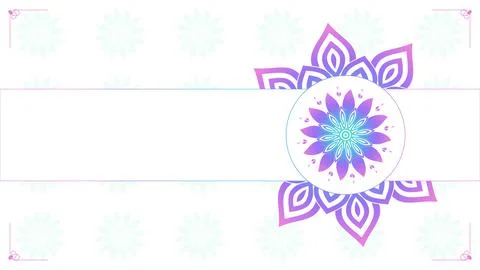 A pale white and mint patterned backdrop frames a horizontal blank banner, .. Stock Illustration