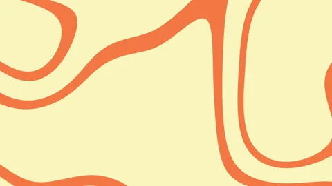 Pale yellow gradient background with orange, curve shape wavy lines pattern copy Video stock 296284244