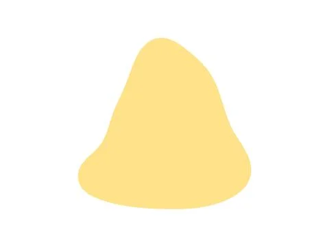 Pale yellow organic blob vector, Soft yellow abstract shape illustration, Min Stock Illustration