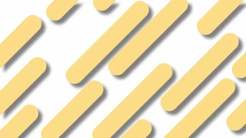 Pale Yellow Rounded Rectangles Diagonal Pattern with Soft Shadows on animat.. Stock Footage 321854981