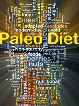 Paleo diet background concept glowing Illustrazione stock