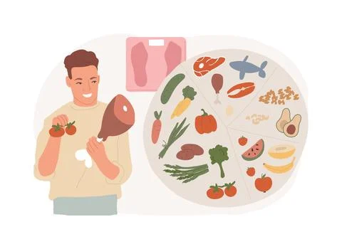 Paleo diet isolated concept vector illustration. Illustrazione stock