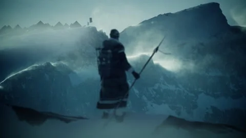 Paleo Native American Hunter Returning to Camp Stock Footage 278234343