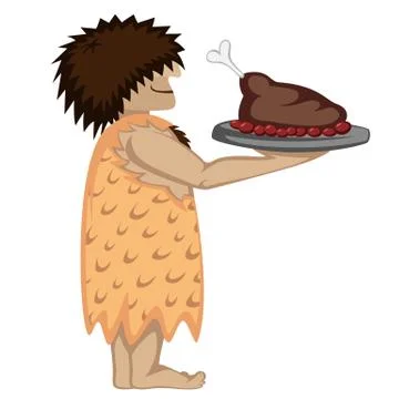 Paleo waiter Stock Illustration