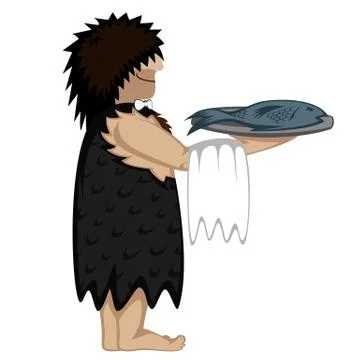 Paleo waiter Stock Illustration