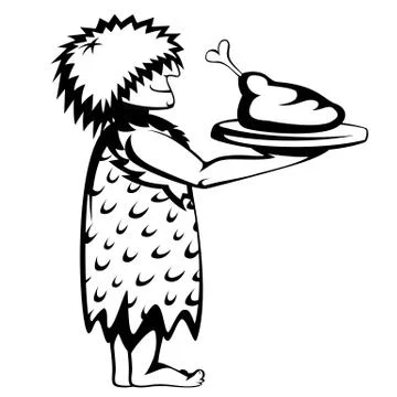 Paleo waiter Stock Illustration