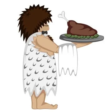 Paleo waiter Stock Illustration