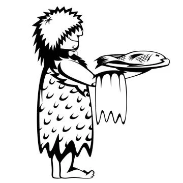 Paleo waiter Stock Illustration