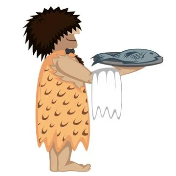 Paleo waiter Stock Illustration