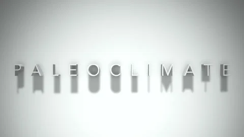 Paleoclimate 3D title animation with shadows on a white background Stock Footage 297817818