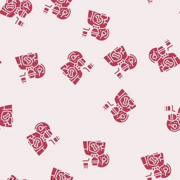 Paleontologist worker glyph seamless pattern Illustrazione stock