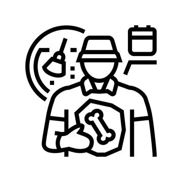 Paleontologist worker line icon vector illustration 스톡 일러스트