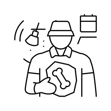 Paleontologist worker line icon vector illustration 스톡 일러스트