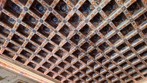Palermo Cathedral, detail of the false ceiling Stock Footage 314293938