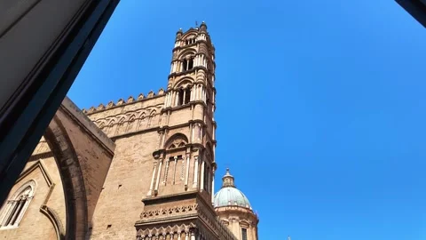 Palermo Cathedral seen from an internal window Video stock 314293916