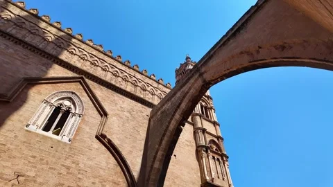 Palermo Cathedral seen from an internal window Video stock 314293918
