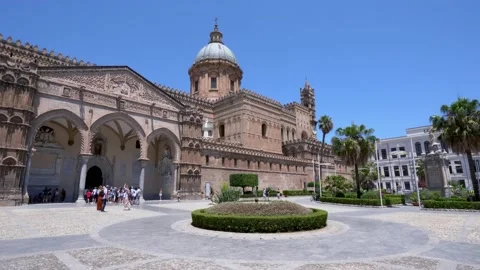 Palermo Cathedral in Sicily Stock Footage 161222436