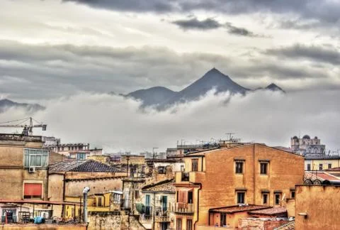 A Palermo city in the clouds Stock Photos