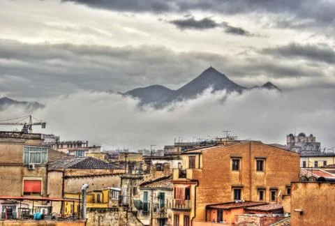 A Palermo city in the clouds Stock Photos