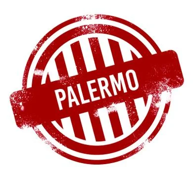 Palermo - Red grunge button, stamp Stock Illustration