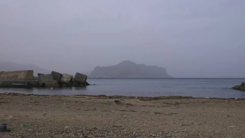 Palermo, Sicily, a beach in the Sperone district. Stock Footage 305243419