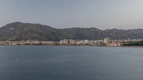 Palermo sicily shipping harbour port industrial transportation cargo Stock Footage
