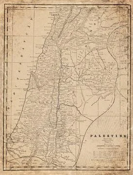 Palestine  19th Century Map Stock Illustration
