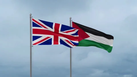Palestine and UK United Kingdom of Great... | Stock Video | Pond5