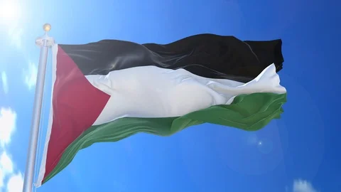 Palestine animated flag pack in 3D and isolated background Stock Footage 119930413