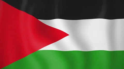 Palestine animated flag. Seamless loop. 4K Stock-Footage 145451658