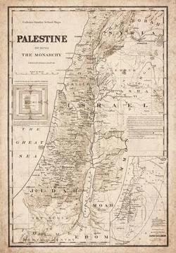 Palestine During The Monarchy Map 1877 イラスト素材