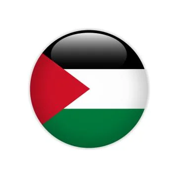 Palestine flag on button 스톡 일러스트