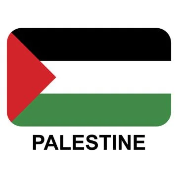 Palestine flag button on white background. Vector illustration. Stock Illustration