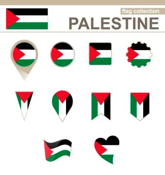 Palestine Flag Collection Stock Illustration