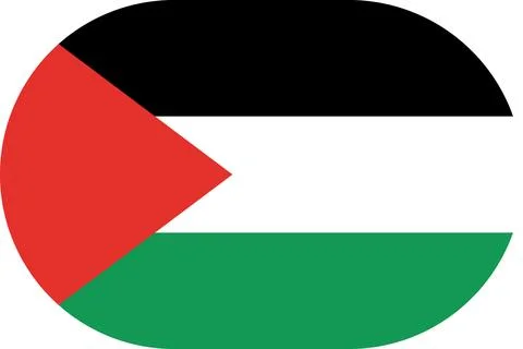 Palestine flag in flat oval design Illustrazione stock