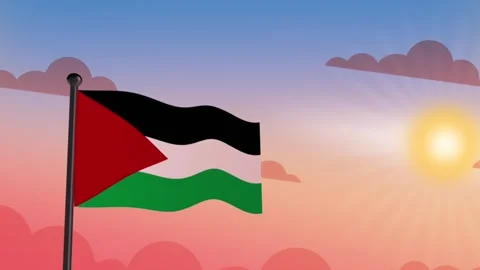 Palestine flag Video stock 307153330