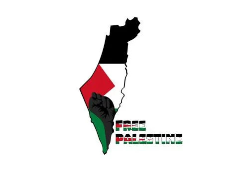 Palestine Flag With A Hand Stock Illustration