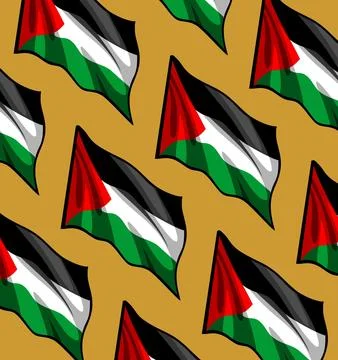 Palestine flag pattern on white background Stock Illustration