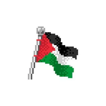 Palestine Flag in Pixel Art 库存插图