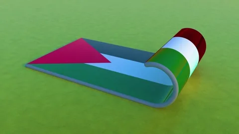 Palestine Flag - Rolling Animation Video stock 254876943