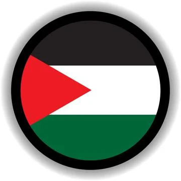 Palestine flag round shape Stock Illustration
