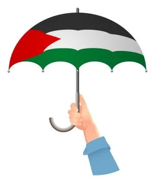 Palestine flag umbrella Stock Illustration