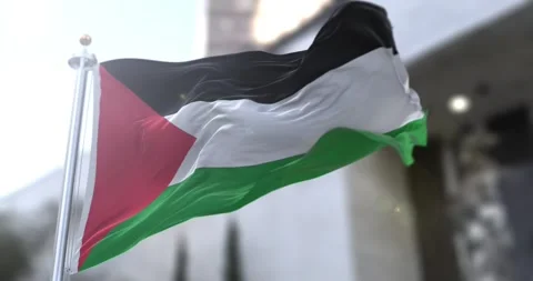 Palestine-flag-waving-seamless-loop-4k-60fps Stock Footage 331923420