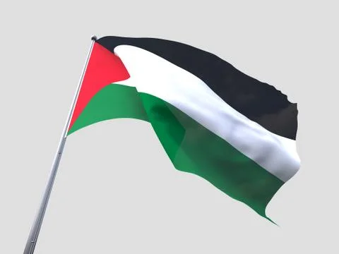Palestine flying flag isolate on white background. Stock Illustration