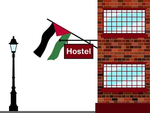 Palestine Hostels Vector Illustration Stock Illustration