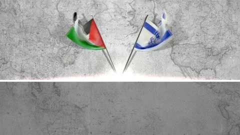 Palestine-Israel-Flags Stock Footage 314129327