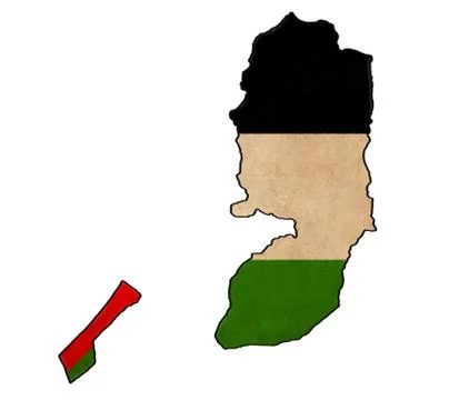 Palestine map on  flag drawing ,grunge and retro flag series Stock Illustration