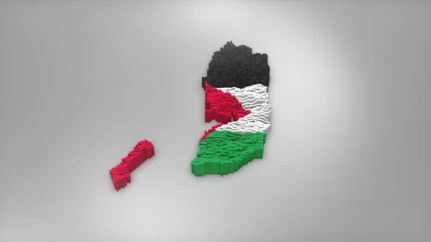 Palestine Map with Flag Intro Background 스톡 동영상 315163820
